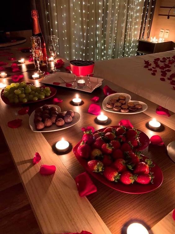 Romantická večera pri sviečkach